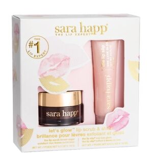 Sara Happ Lip Expert Lip Scrub and Shine Set Luxe Lip Gloss & Brown Sugar NIB